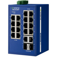 SEC418-2SFP Industrie Ethernet Switch mit 16 RJ45 + 2 Gigabit SFP Ports von B+B SmartWorx.