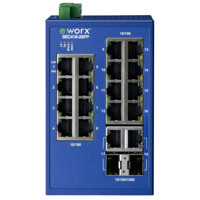 SEC418-2SFP Industrial Ethernet Switch mit 16 + 2 SFP Gigabit Ports von B+B SmartWorx.