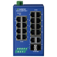 SEC418-2SFP-PN-T PROFINET Switch mit 16 Ethernet und 2 SFP Ports von B+B SmartWorx.