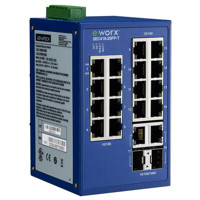 SEC418-2SFP-T Industrie Switch mit 16 Ethernet und 2 SFP Ports von B+B SmartWorx.