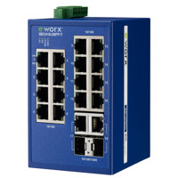 SEC418-2SFP-T Managed Industrial Switch mit 16 Ethernet + 2 SFP Ports von B+B SmartWorx.