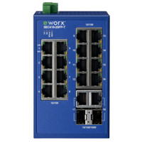SEC418-2SFP-T Industrial Ethernet Switch mit 16 Ethernet + 2 SFP Ports von B+B SmartWorx.