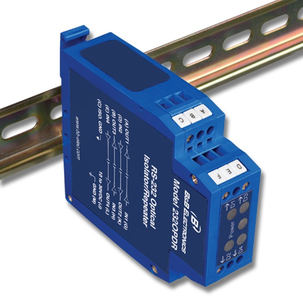 Der 232OPDR von B+B SmartWorx ist ein Optical RS-232 Isolator.