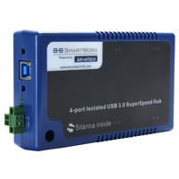 USH304 4-fach Highspeed USB3.0 Hub mit galvanischer Isolation von B+B SmartWorx.