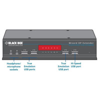 ACU5800A Single/Dual Head Catx Extender mit USB, RJ45, Audio und DisplayPort Anschlüssen von Black Box Receiver