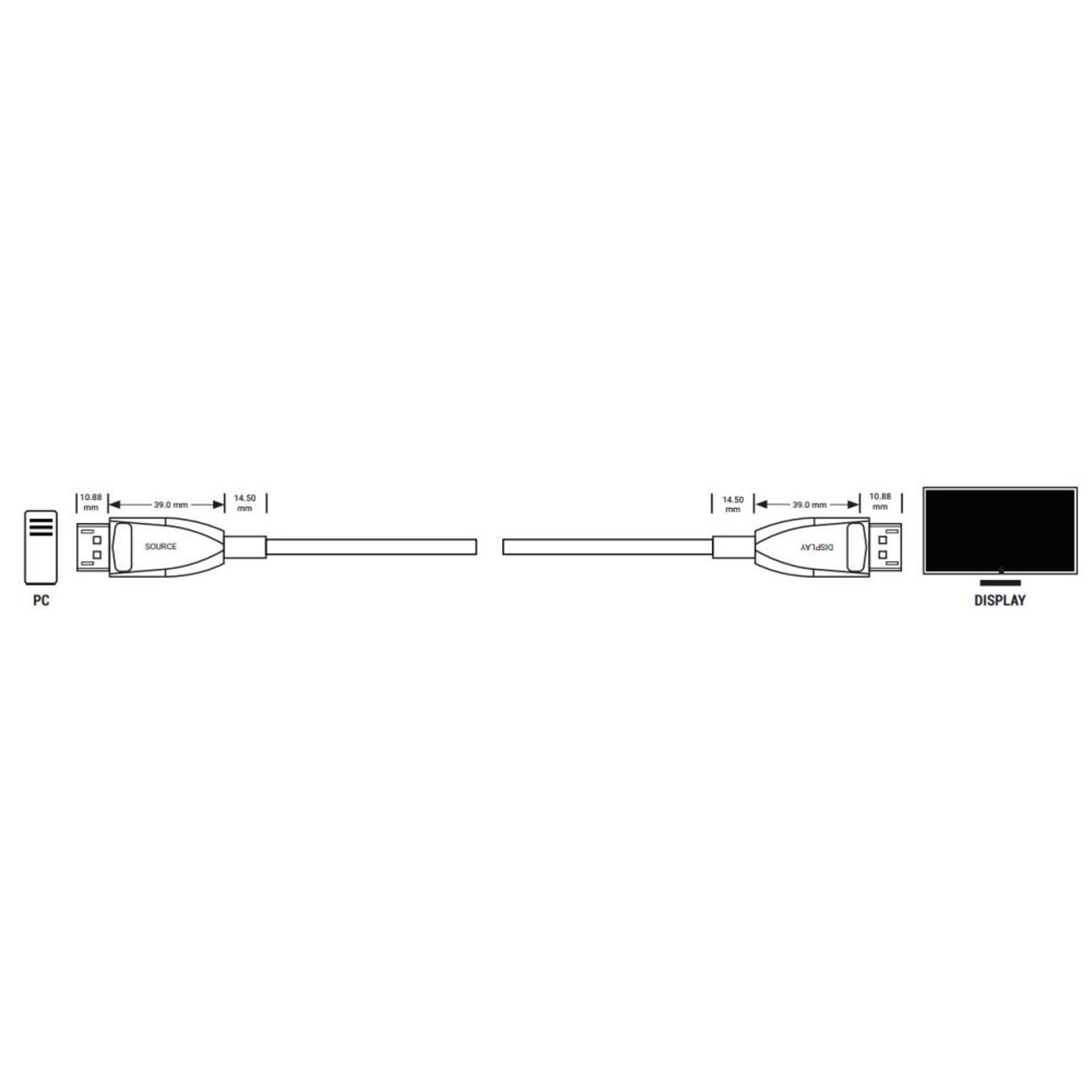 AOC-HL-DP4-10M, Active Optical Cable DisplayPort 1.4 LSZH - Black Box