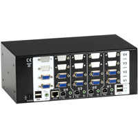 KV3204A 4-Port ServSwitch Wizard Dual Head VGA KVMa Switch mit extra USB 2.0 Anschlüssen von Black Box Ports