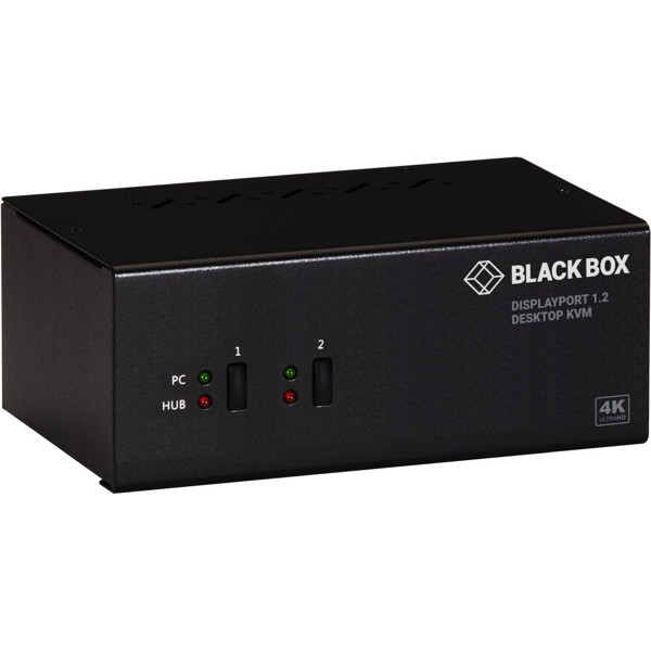 KV6222DP 2-Port Dual Monitor 4K60 DisplayPrort 1.2 KVM Switch von Black Box