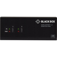 KV6222DP 2-Port Dual Monitor 4K60 DisplayPrort 1.2 KVM Switch von Black Box Front