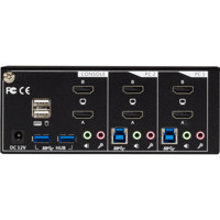 KV6222H 2-Port Dual Monitor 4K60 HDMI KVM Switch mit einem 2-Port USB 3.0 Hub von Black Box Back