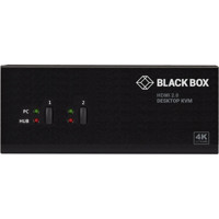 KV6222H 2-Port Dual Monitor 4K60 HDMI KVM Switch mit einem 2-Port USB 3.0 Hub von Black Box Front