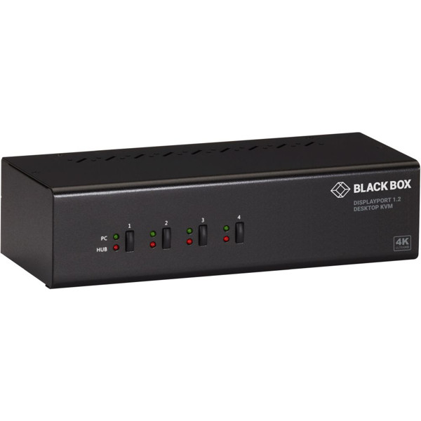 KV6224DP 4K60 DisplayPort 1.2 KVM Switch für 4x Dual Monitor Computer von Black Box