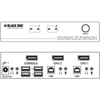 KV9702A ServSwitch DisplayPort KVM Switch mit 2x Anschlüssen von Black Box Zeichnung