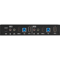 KVD200-2H 4K60 UHD HDMI Dual Monitor KVM Switch mit 2x HDMI und 2x DP Ports von Black  Back