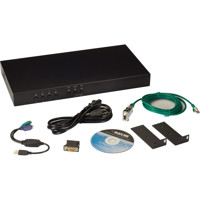 KVP4000A-R3 4-Port ServSwitch 4Site Multiviewer DVI KVM Switch von Black Box Lieferinhalt