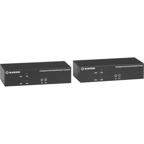 KVXLCDPF-200 Dual Head KVM über Glasfaser Extender für DisplayPort 1.2 Video von Black Box