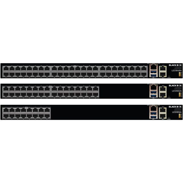 LES18 Smart Serie Black Box sichere Konsolenserver mit 16x, 32x oder 48x Ethernet Ports