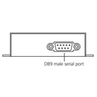 LES301A industrieller 10/100 Device Server mit seriellen RS232-422-485 Anschluss von Black Box Zeichnung von unten