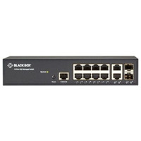 LGB1110A Managed Gigabit Ethernet Switch mit 10 Anschlüssen (8x Autosensing, 2x Dual RJ45/SFP) von Black Box Front