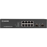 LGB710A 10-Port Gigabit Ethernet Switch mit 8x RJ45 und 2x SFP Anschlüssen von Black Box Front