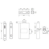 LGC280 Serie Gigabit Medienkonverter die 10/100/1000Base-TX zu 1000Base-FX konvertieren von Black Box Zeichnung