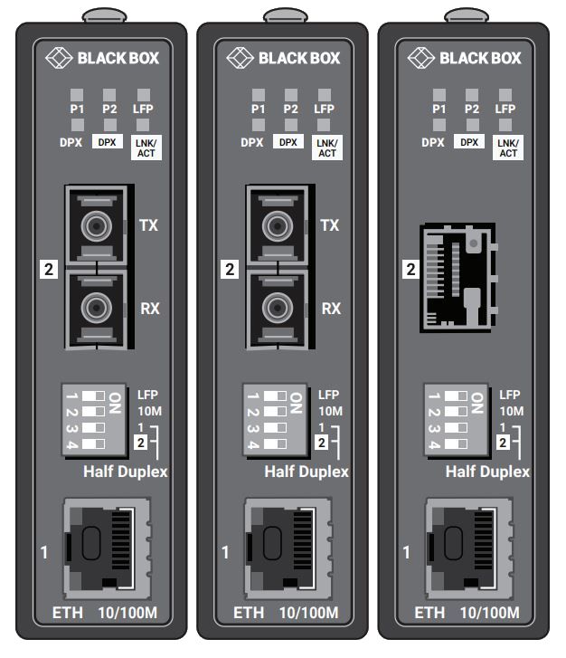 LGC280 Gigabit Medienkonverter die 10/100/1000Base-TX zu 1000Base-FX konvertieren von Black Box Serie