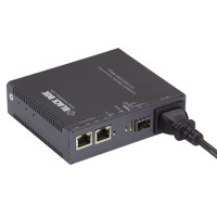 LGC5150A kompakter 2-Port RJ45 zu SFP Medienkonverter von Black Box mit Stromkabel