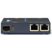 LGC5200A Gigabit PoE Medienkonverter mit 2x RJ45 Kupfer und 1x SFP Anschluss von Black Box Linke Seite