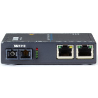 LGC5202A Gigabit PoE PSE Medienkonverter mit 2x RJ45 und 1x Single-Mode SC (1310 nm) Ports von Black Box Front