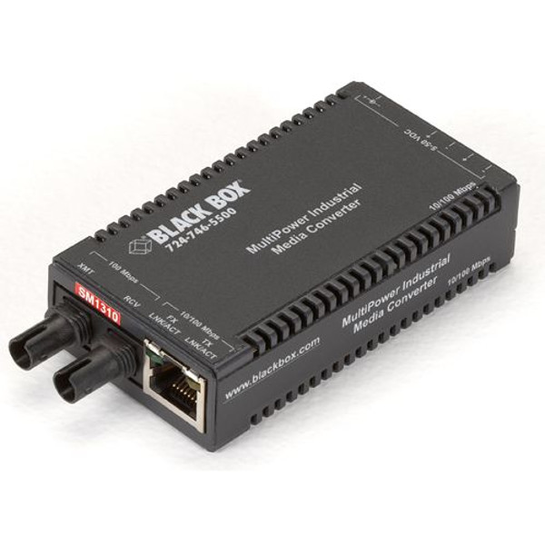 LIC024A-R4 10-100 Mbps Single-Mode ST MultiPower Medienkonverter von Black Box