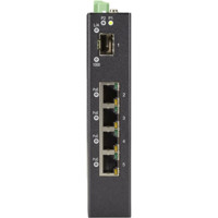 LIE401A Gigabit Ethernet PoE Switch mit 4x RJ45 und 1x SFP Ports von Black Box Front