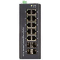 LIG1014A INDRy II L Managed Gigabit Ethernet Switch mit 14 Gigabit Anschlüsse von Black Box Front