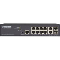 LPB2910A Managed Gigabit Power over Ethernet Switch mit 8x RJ45 PoE und 2x Dual Media Ports von Black Box Front