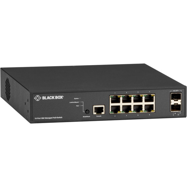 LPB3010A Managed Gigabit PoE Switch mit 8x RJ45 und 2x SFP Ports von Black Box