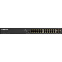 LPB3028A verwalteter Gigabit Ethernet Switch mit 24x RJ45 PoE+ und 4x SFP/SFP+ Ports von Black Box Front