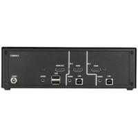 SS2P-SH-HDMI-U sicherer KVM Schalter mit NIAP 3.0 Zertifizierung, EDID Learning und Emulation und 4K HDMI von Black Box Rückseite
