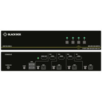 SS4P-SH-HDMI-U sicherer KVM Schalter mit NIAP 3.0 Zertifizierung, EDID Learning und Emulation und 4K HDMI von Black Box Vorder und Rückseite