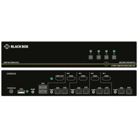 SS4P-SH-HDMI-UCAC sicherer KVM Schalter mit NIAP 3.0 Zertifizierung, EDID Learning und Emulation und 4K HDMI von Black Box Vorder und Rückseite