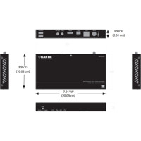 UVX-DP-TP-100M 4K30 DisplayPort AV Extender mit einer Reichweite von 100 m von Black Box Receiver Zeichnung