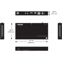 UVX-DP-TP-100M 4K30 DisplayPort AV Extender mit einer Reichweite von 100 m von Black Box Transmitter Zeichnung