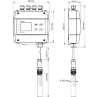 H5421 CO2 Transmitter mit einem RS485 Anschluss von Comet System Zeichnung