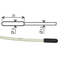 Pt1000TR160 Temperatursensor mit einem Messbereich von -30 °C bis 80°C von Comet System