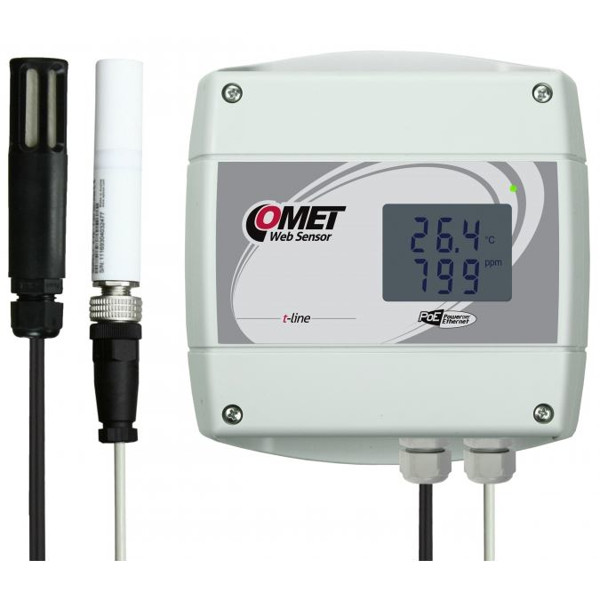 T6641 CO2 Websensor mit POE Stromversorung und 2 Kabelsensoren von Comet System