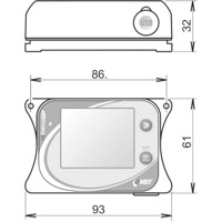 U0110 standalone Temperatur Datenlogger mit integriertem Sensor von Comet System Zeichnung