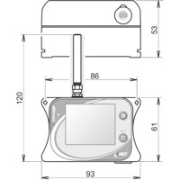 U0110G IoT Temperatur Datenlogger mit einem 4G Modem von Comet System Zeichnung