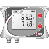 U0121 Temperatur Datenlogger mit 2 Anschlüssen für PT1000 Sonden von Comet System Zeichnung