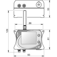 U0121G IoT 4G Datenlogger mit 2x Anschlüssen für externe Pt1000 Temperatursensoren von Comet System Zeichnung