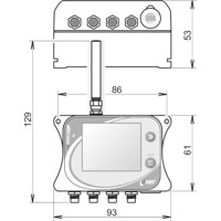 U0141G 4G IoT Datenlogger mit Anschlüssen für 4x Pt1000 Temperatursensoren von Comet System Größe