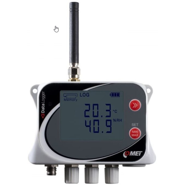 U0141M Mobiler Temperatur GSM Datenlogger von Comet System für 4 externe Pt1000 Sensoren und mit interner Batterie