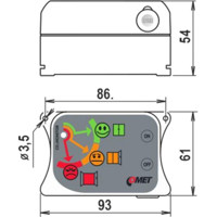 U8415 Kohlenstoff Dioxid Sensor mit einem Messbereich von 0 bis 5000 ppm von Comet System Zeichnung